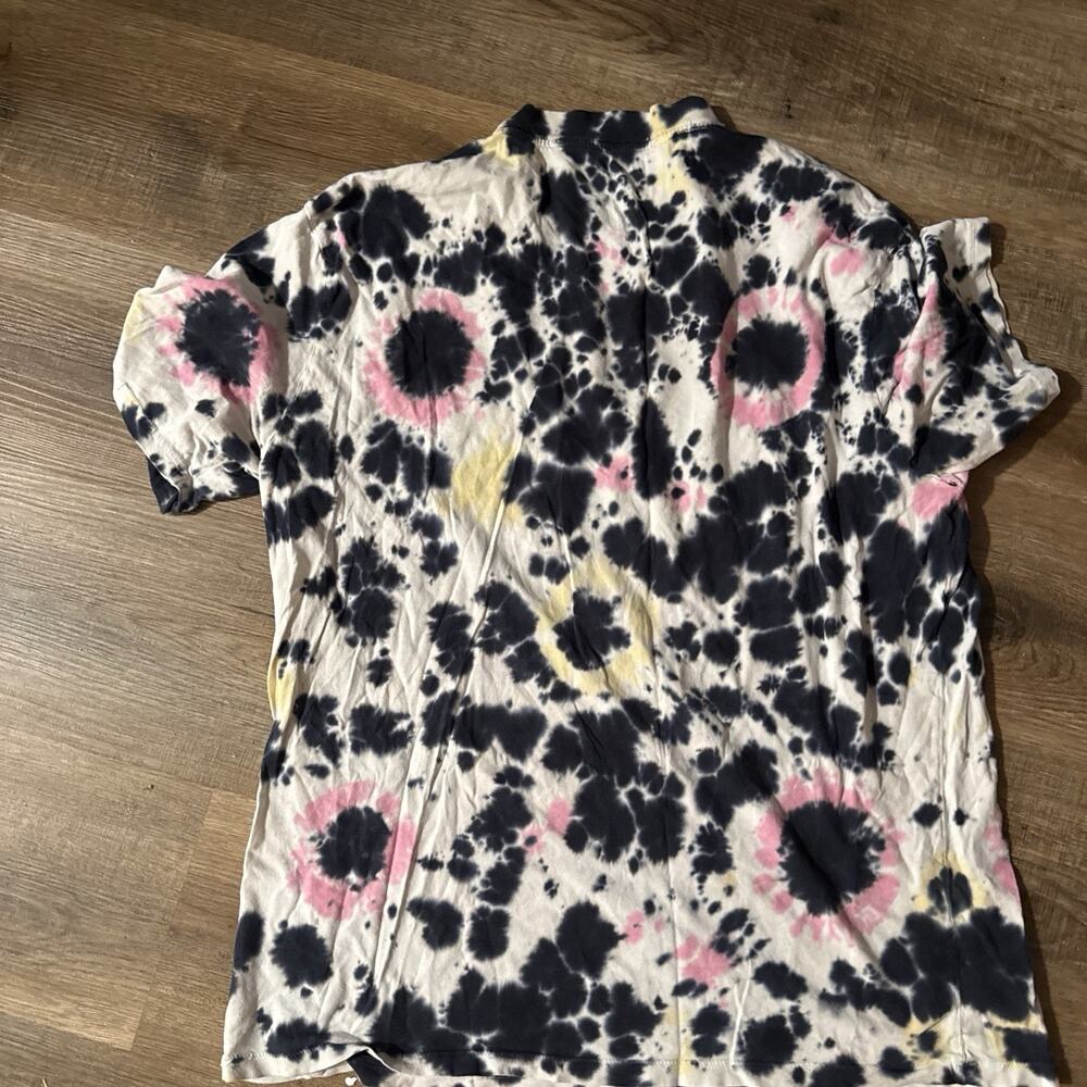 Guess Mens White BlackTie-Dye Short Sleeve Crew Neck Pullover T-Shirt Size M - Picture 6 of 8